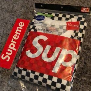 supreme checkered shirt hanes